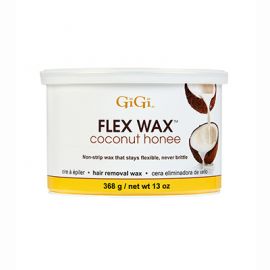 GIGI POT WAX FLEX WAX COCONUT HONEY 14OZ - Natural Hair Removal Wax for Smooth Skin at Home & Salon Use