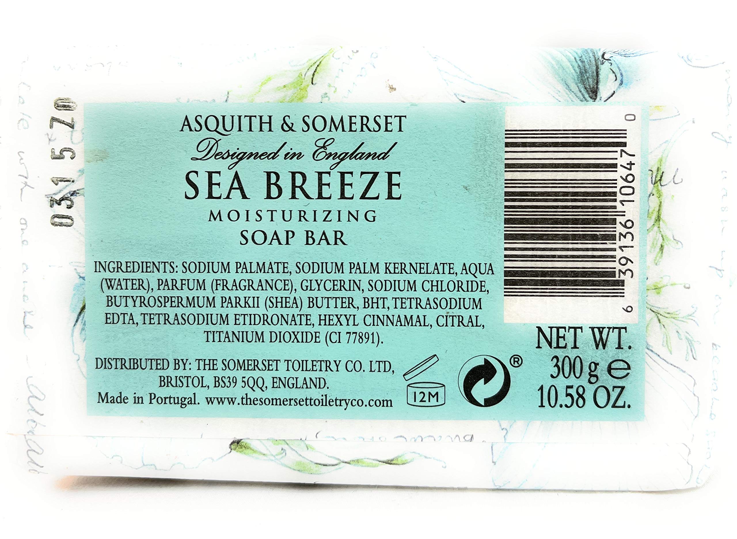 Asquith & Somerset Sea Breeze Moisturizing Soap Bar 10.58 OZ - Hydrating & Refreshing for Dry Skin - Perfect for Bath, Shower & Spa Relaxation
