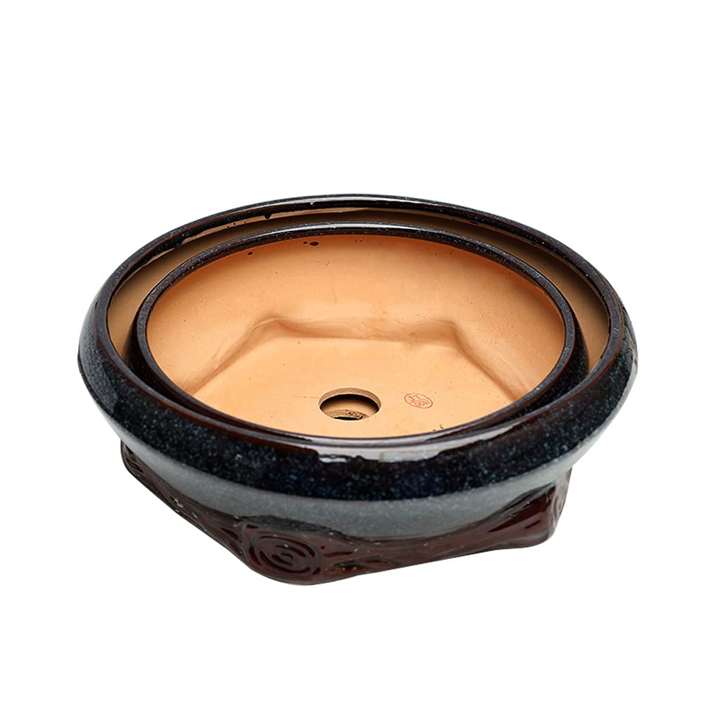 Juudoiie Ceramic Flower Pot - Large Classic Breathable Planter for Succulents, Bonsai & Indoor Plants - Perfect for Tabletop, Floor Decor, Home & Garden Use