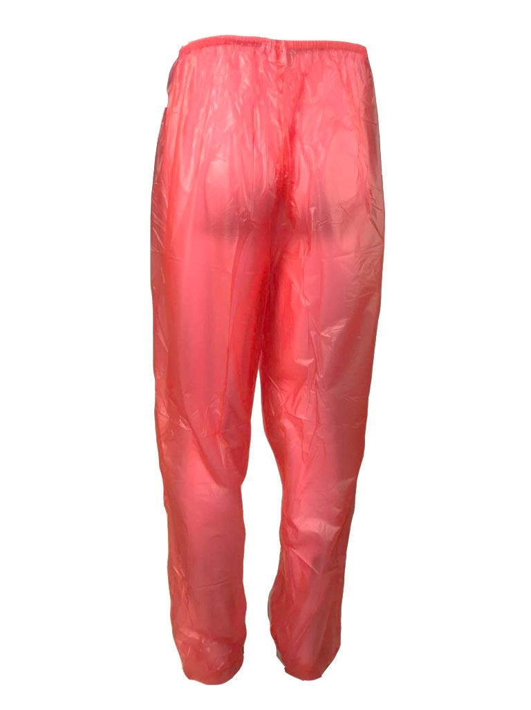 Transparent Red Plastic Jogging Bottoms - Large Size Men's Athletic Pants for Running, Gym & Casual Wear
