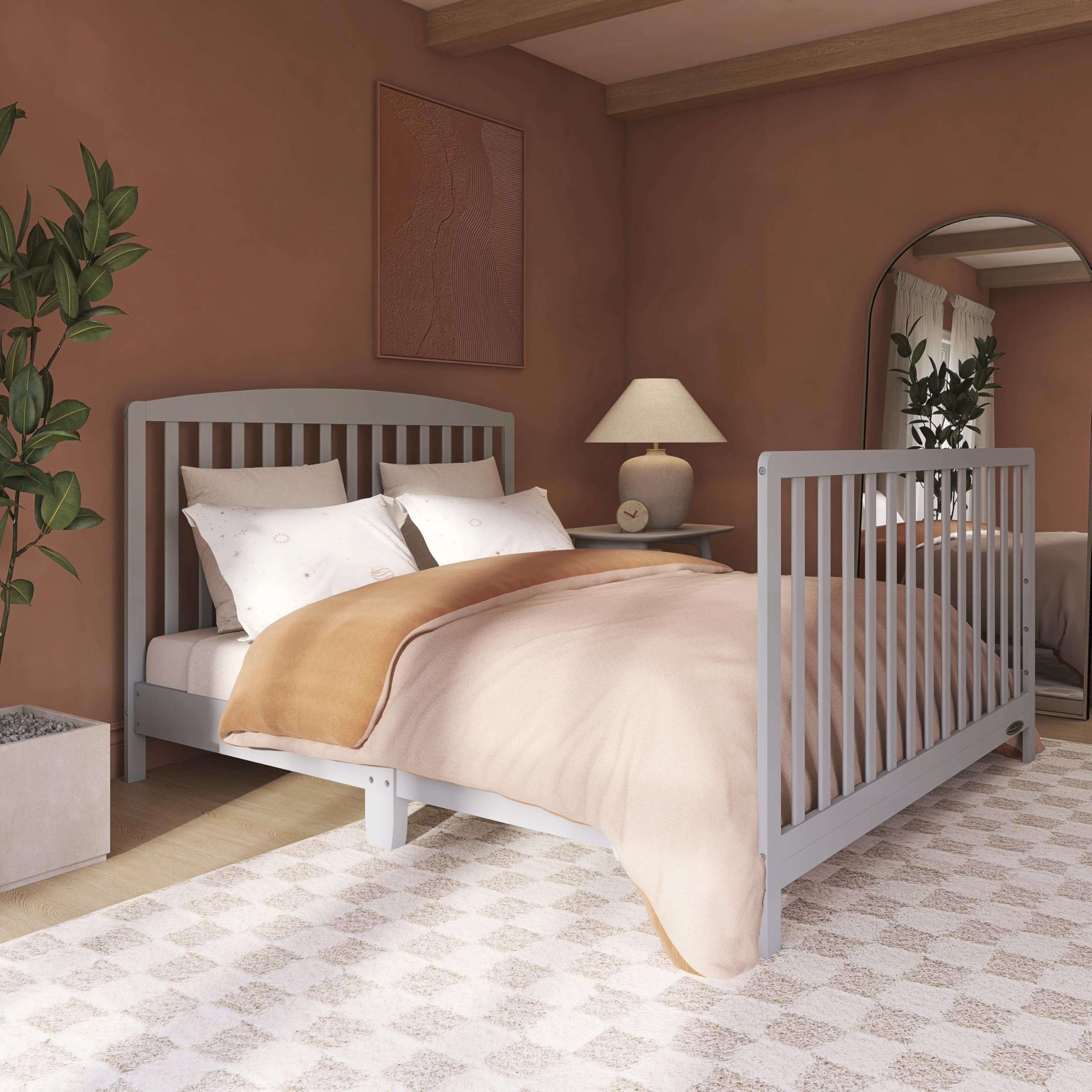 Dream On Me JPMA & Greenguard Gold Certified Odelle 5-in-1 Convertible Crib in Pebble Grey - Sustainable Pinewood Construction, 3 Adjustable Mattress Heights, Non-Toxic Water-Based Finish | Nursery Essential for Newborn to Toddler Bed Conversion