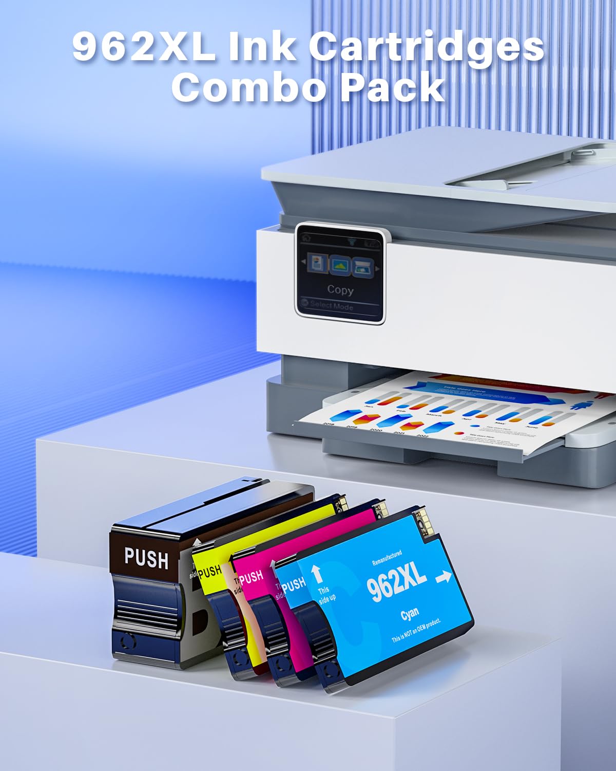 HP 962XL Ink Cartridges Combo Pack (4 Pack - 1BK/1C/1M/1Y) - Replacement for HP OfficeJet Pro 9010 9012 9014 9015 9016 9018 9020 9022 9025 Printers - High Yield Ink for Home & Office Printing Needs