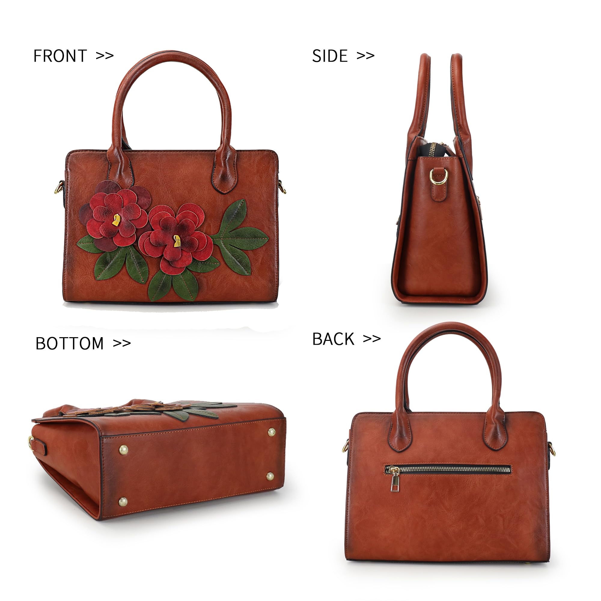 Stylish Leather Handbags for Women - Top Handle Shoulder Bag & Crossbody Purse | Perfect for Work, Travel, and Everyday Use
