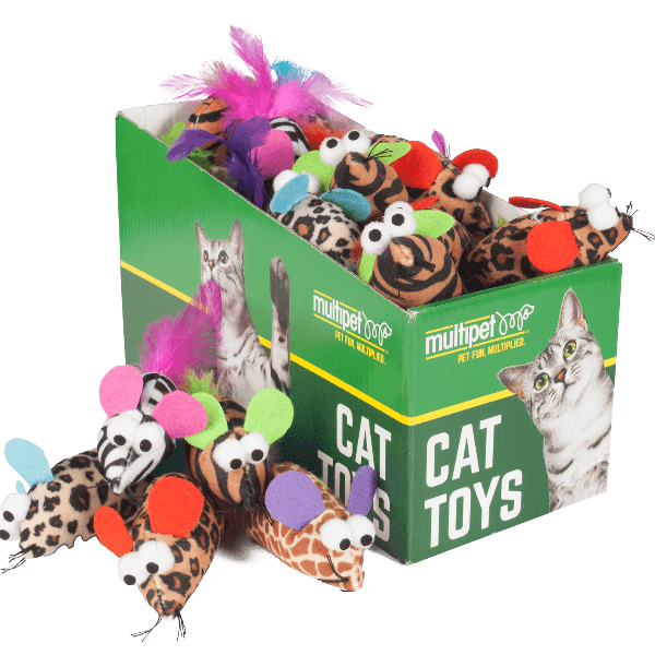 Multipet Feather Mouse Catnip Cat Toy - Interactive Kitten Play Toy for Indoor Cats - Perfect for Playtime, Exercise & Bonding with Your Feline Friend