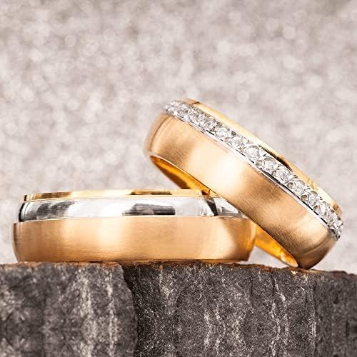 925 Sterling Silver Wedding Ring Set for Couples - Matching His & Hers Wedding Bands, Personalized Engraved Rings - Perfect for Anniversaries, Vows Renewal & Romantic Gifts