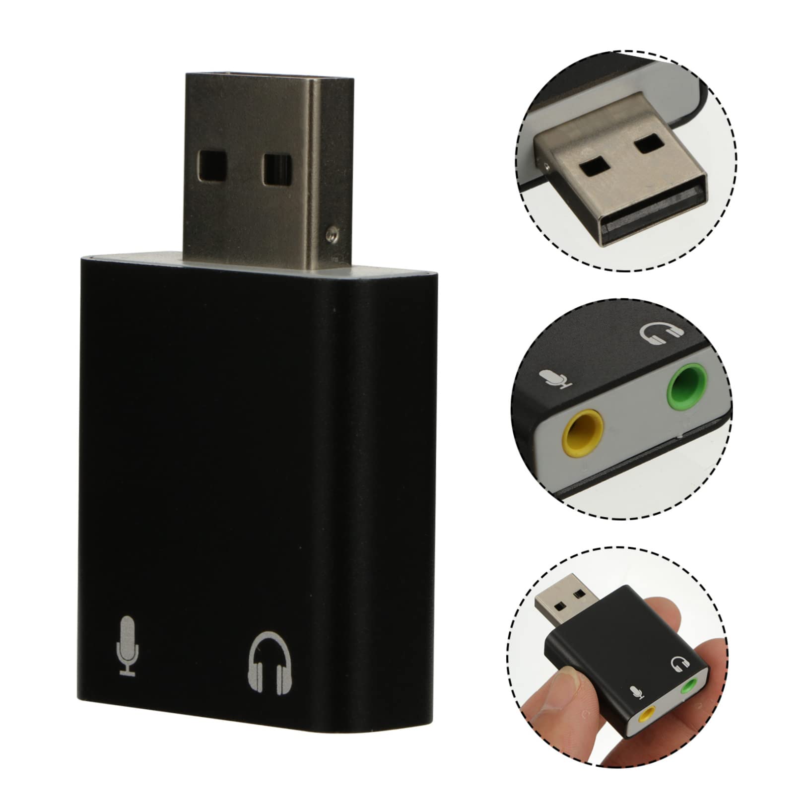 FELTECHELECTR USB External Sound Card for PC & Laptop - Aluminum Alloy USB Audio Adapter with Microphone Input, Stereo Sound Converter for Windows (Perfect for Gaming, Streaming & Online Meetings)