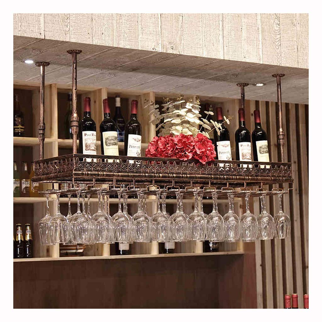 Vintage Wall-Mounted Wine Glass Holder - Bronze Floating Shelf for Wine Bottle Storage | Multi-Functional Bar Decor & Champagne Glass Rack (15