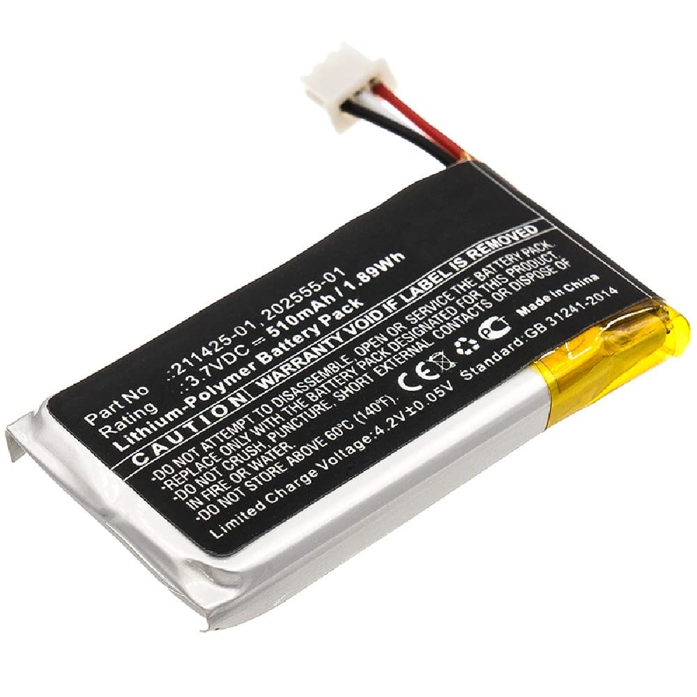 Synergy Digital Wireless Headset Replacement Battery - 3.7V Li-Polymer 510mAh Compatible with 202555-01 Model | Perfect for Office Headsets, Call Centers & Remote Work