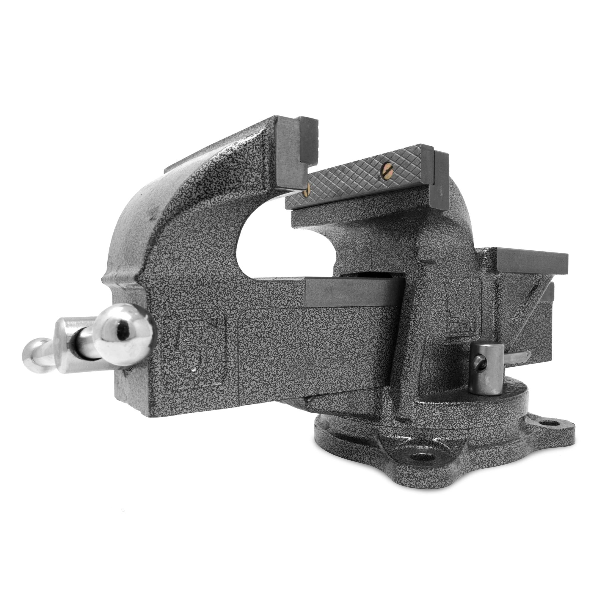 WEN BV455 5-Inch Heavy Duty Cast Iron Bench Vise with 360° Swivel Base - Perfect for Woodworking, Metalworking & DIY Projects in Home Garage or Workshop