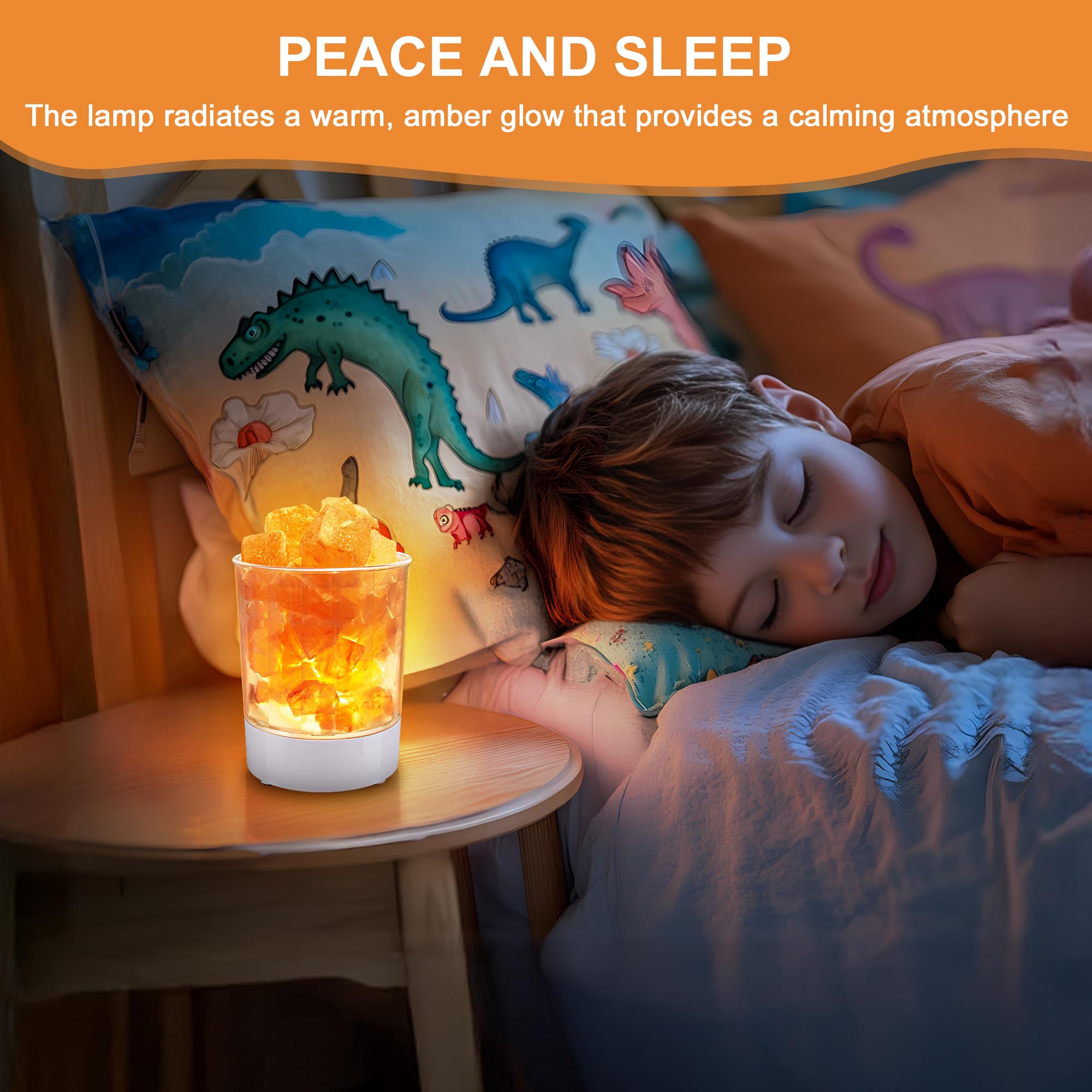 Himalayan Salt Lamp with Dimmer - Natural Crystal Rock Night Light, Sleep Aid & Aromatherapy Diffuser for Relaxation - Perfect Gift for Bedroom, Yoga, Meditation & Stress Relief