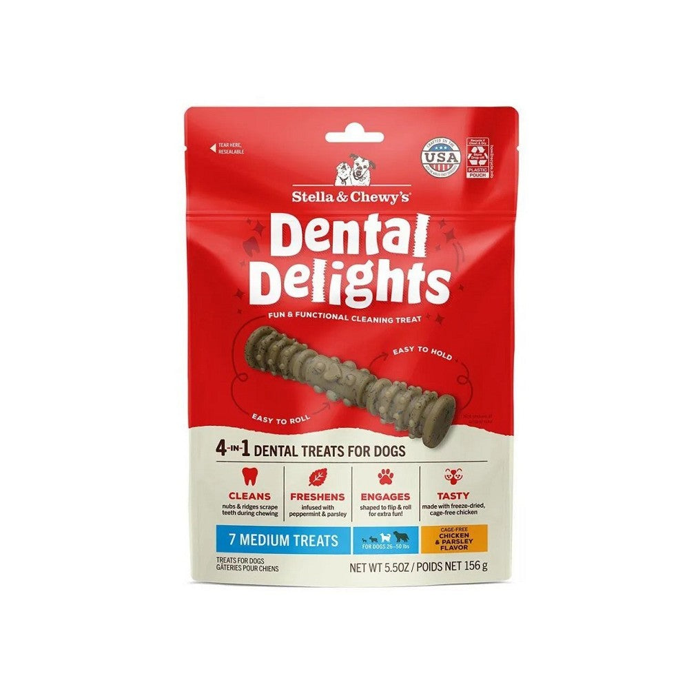 4 in 1 Dental Chew Stick for Dogs - Teeth Cleaning, Tartar Control, Fresh Breath & Gum Health - Perfect for Small, Medium & Large Breed Dogs - Great for Training, Playtime & Dental Care