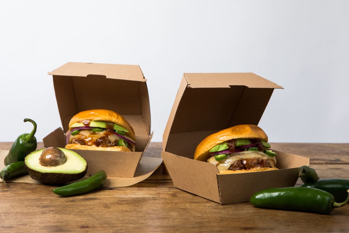 **PACKNWOOD 210EATBUK50 Kraft Mini Slider Boxes - 2.8 x 2.8 x 2 Inches - Disposable Food Containers, Corrugated Gift Boxes, Small Cardboard Takeout Boxes - Bulk 500 Pcs for Restaurants, Bakeries & Party Favors**