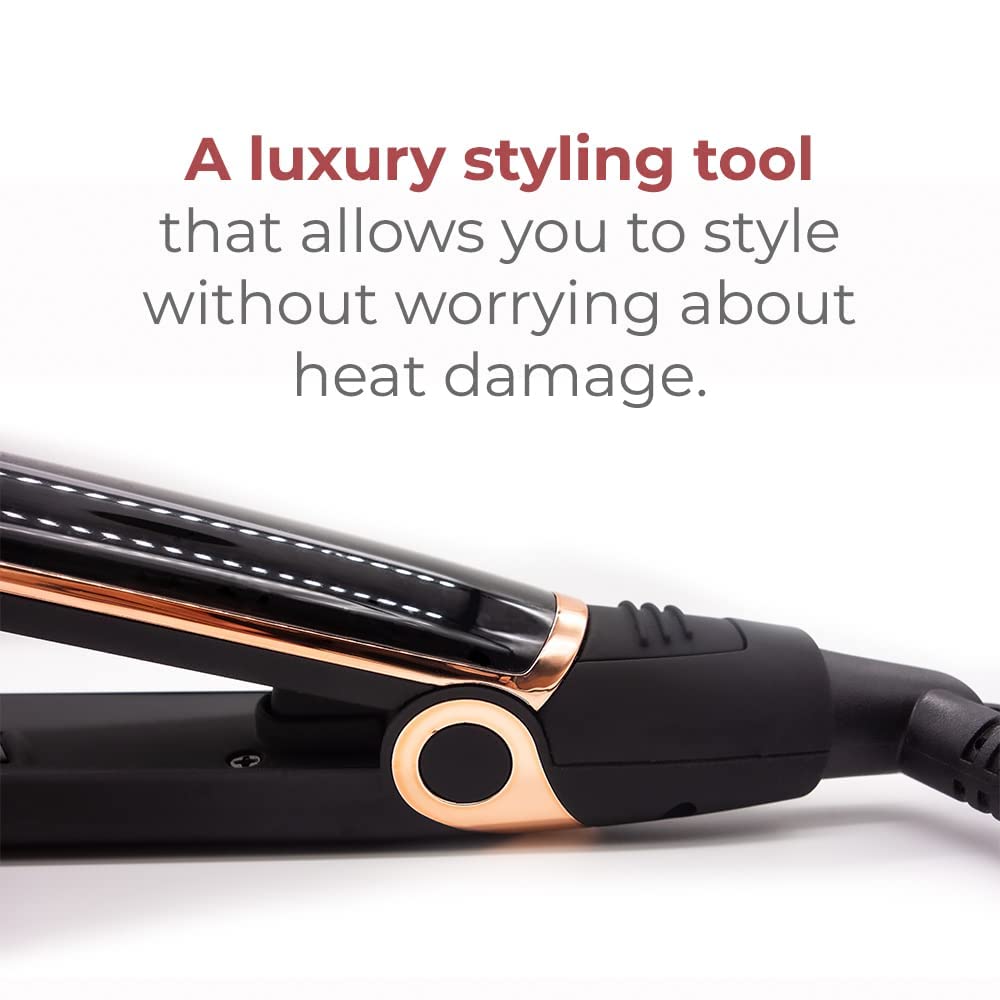 Infrarose Tourmaline Hair Styler & Straightener - 1 Count, Shine Enhancing, Curling & Straightening Iron for Smooth, Frizz-Free Hair - Perfect for Home, Salon & Travel Styling