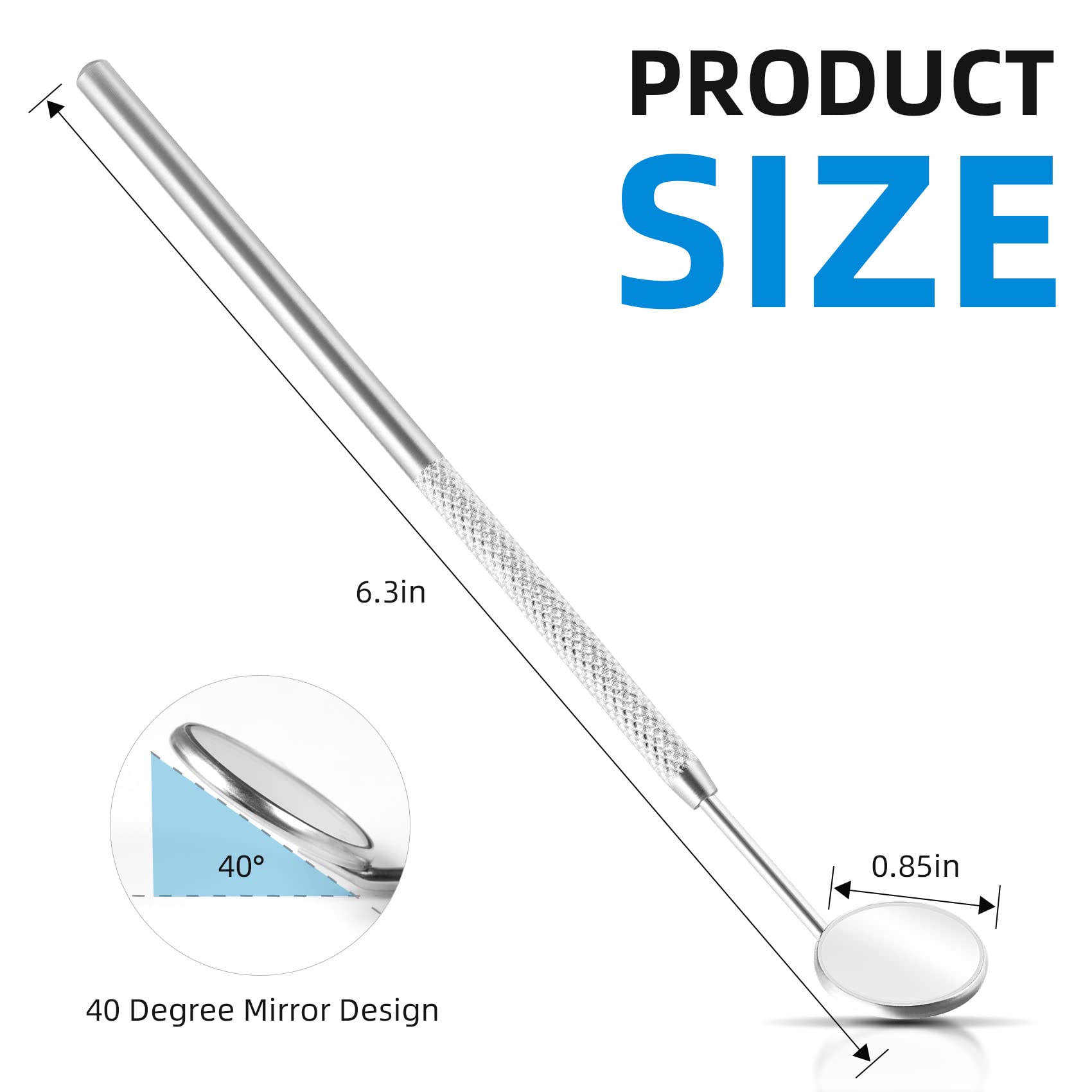 **Annhua Stainless Steel Anti-Fog Dental Inspection Mirror - Curved Oral Care Tool for Dentists & Hygienists, Perfect for Dental Exams, Makeup & Travel**