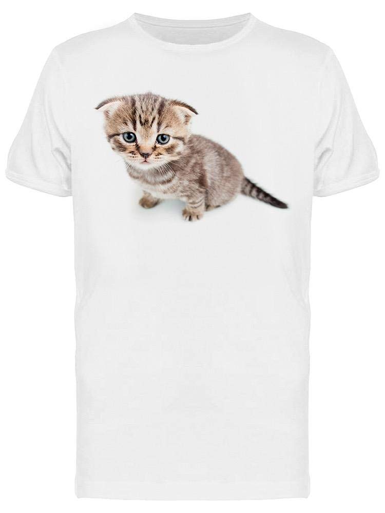Cute Innocent Cat Graphic T-Shirt for Men - Soft Cotton Casual Tee - Perfect for Everyday Wear & Cat Lovers