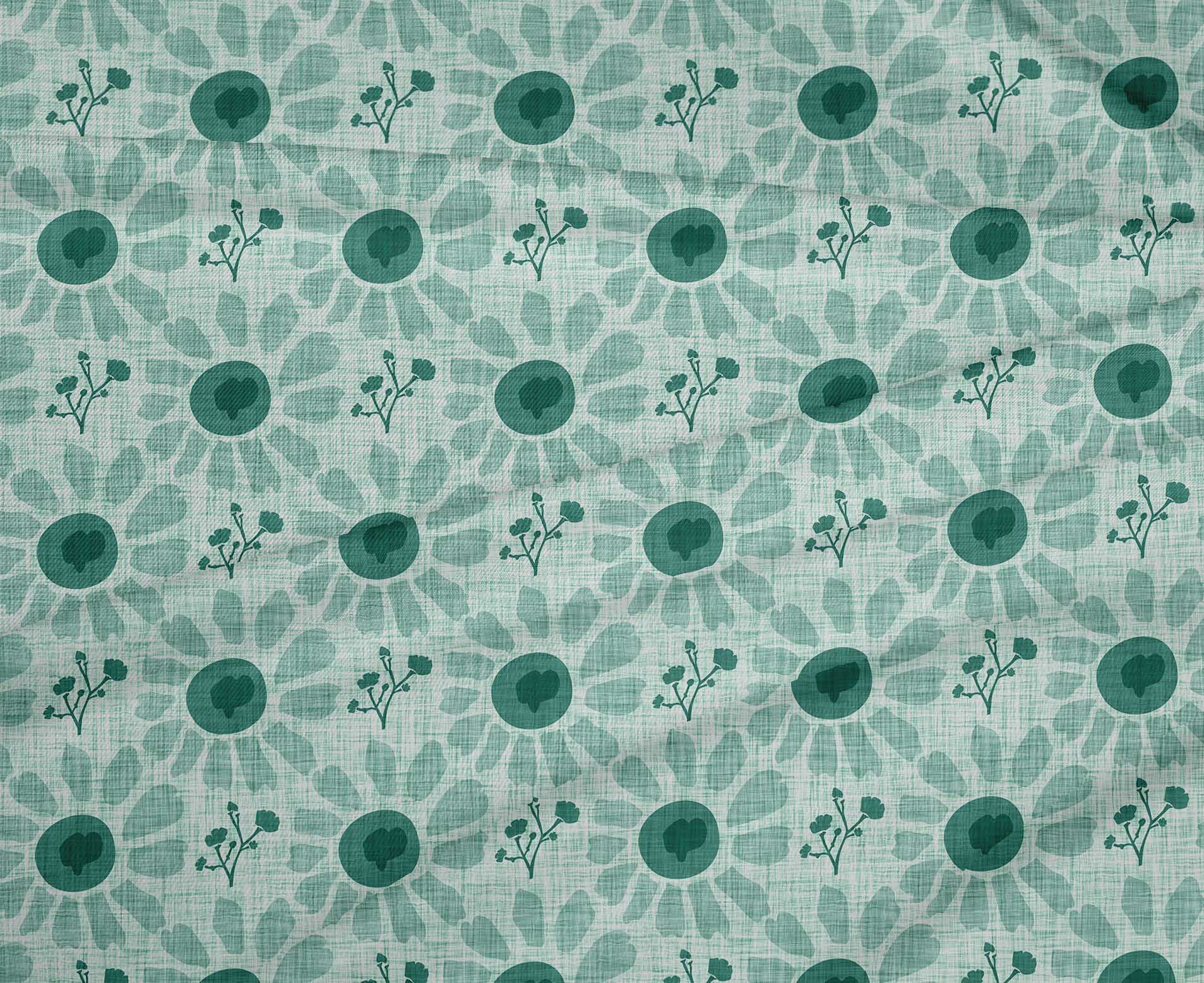 oneOone Rayon Mint Fabric Block - Printed DIY Clothing Sewing Supplies by The Yard (56 Inch Wide) - Perfect for Dresses, Skirts & Home Decor Projects