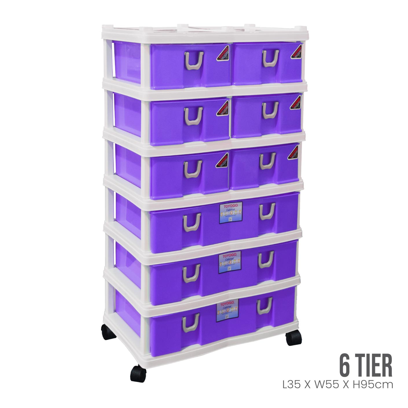 6-Tier Twin Cabinet with 9 Drawers - Space-Saving Storage Solution for Bedroom, Closet, or Office Organization (Model 912 6)