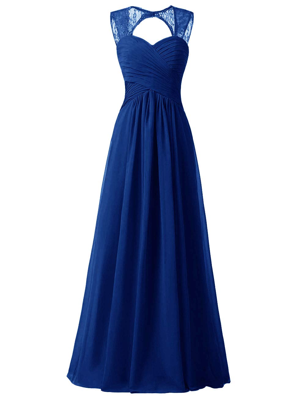 Uther Women's Chiffon Lace Bridesmaid Dress - Elegant Sleeveless Long Formal Prom Gown for Weddings, Parties & Special Occasions