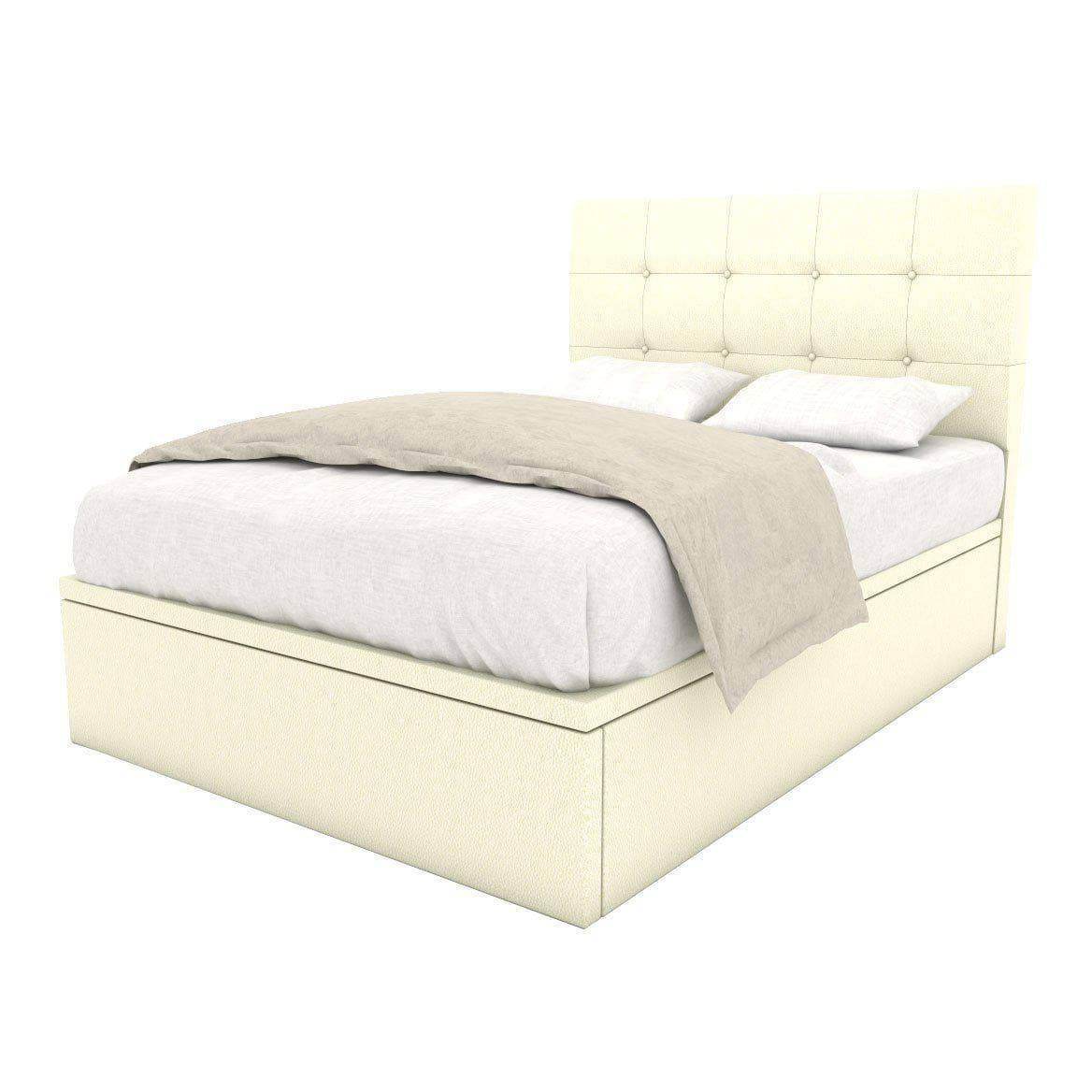 Ellie Faux Leather Upholstered Storage Bed Frame with Underbed Drawers - Queen Size Platform Bed for Small Space Bedroom, Guest Room & Apartment
