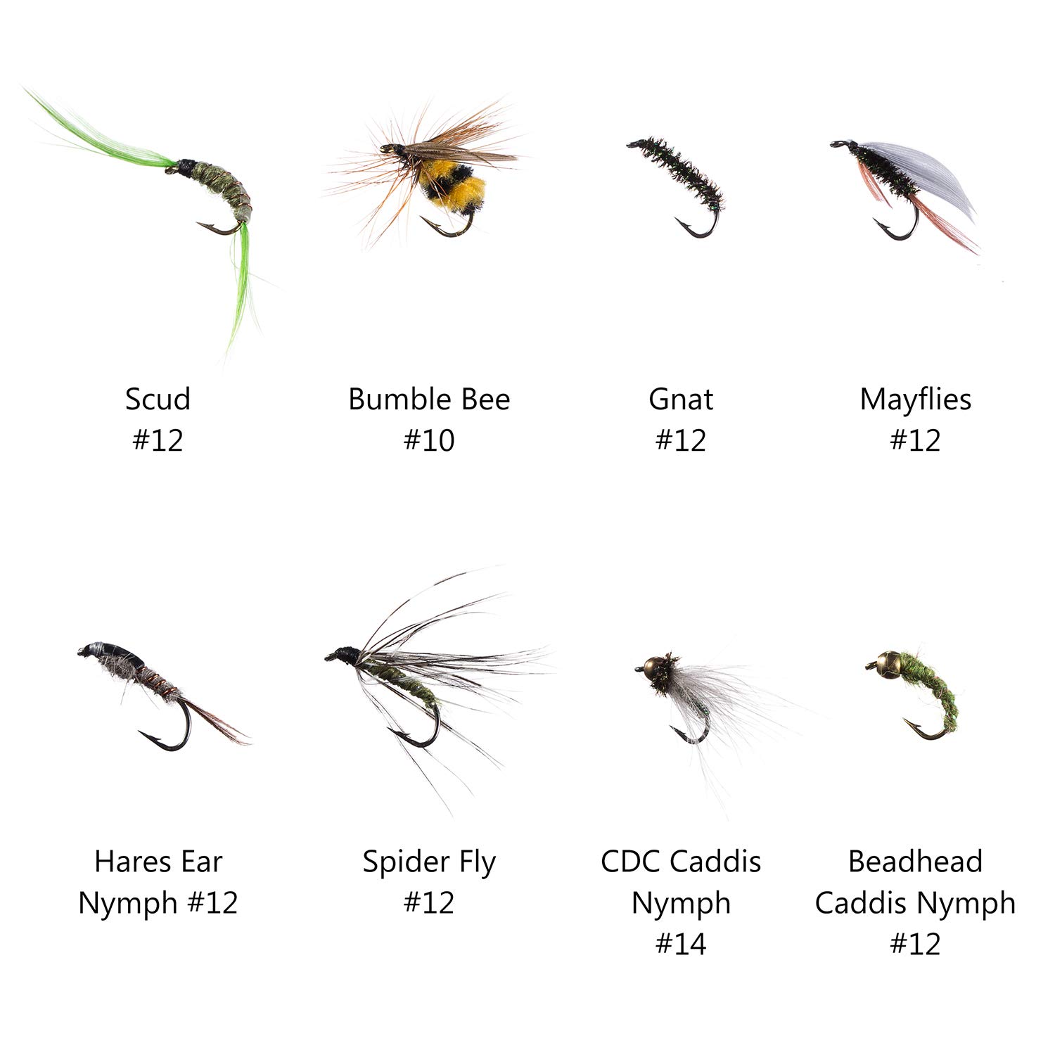 BassDash Premium Fly Fishing Flies Kit - 36/64/72/76/80/96pcs Dry/Wet Flies, Nymphs, Streamers & Poppers for Trout Bass Fishing with Durable Fly Box - Perfect for Freshwater Streams, Rivers and Lakes