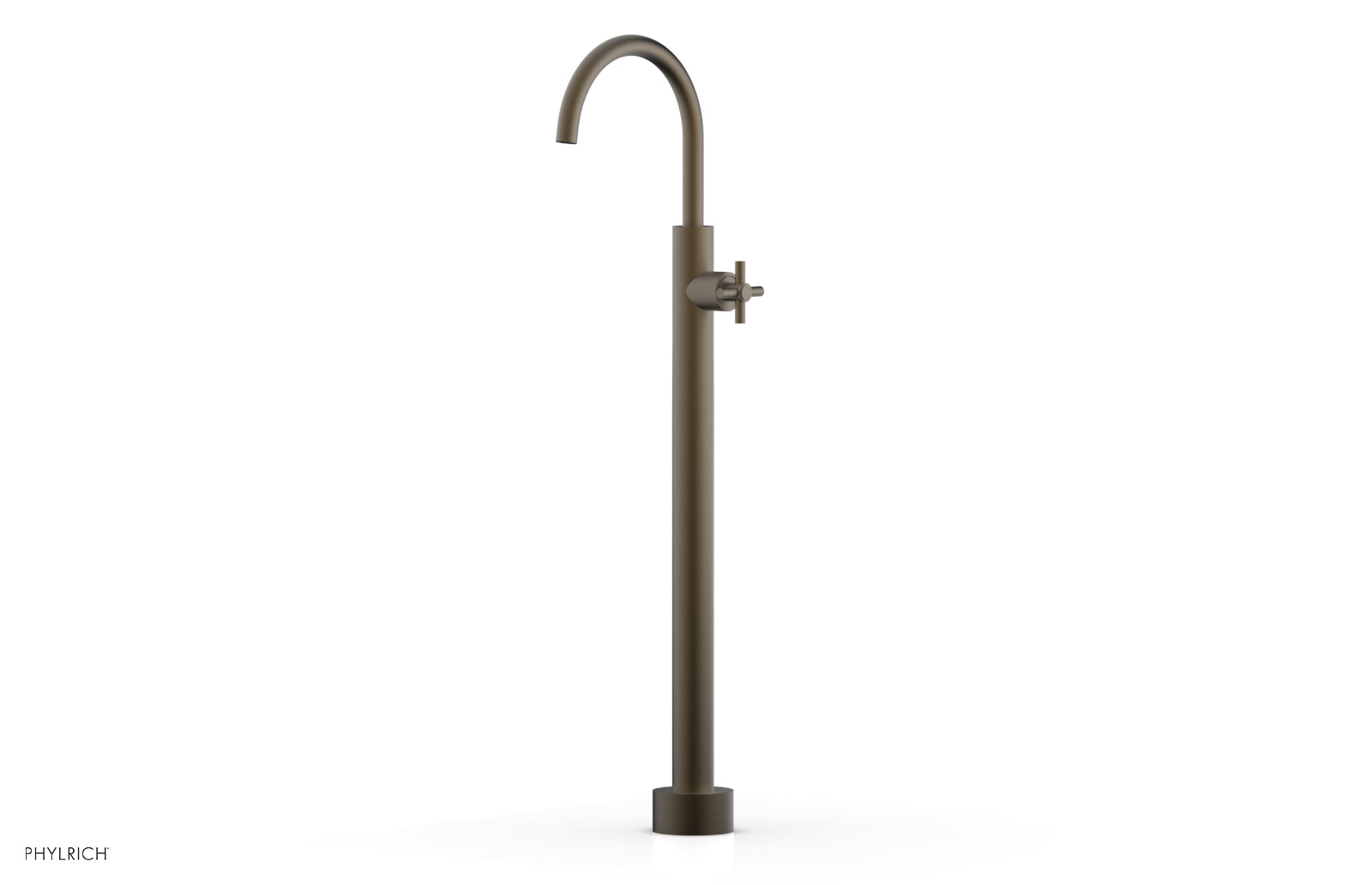 BASIC Tall Floor Mount Tub Filler with Cross Handle - D131 44 02 - Perfect for Modern Bathroom Renovations and Spa-Like Showers