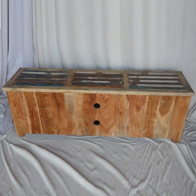 Reclaimed Wood & Mango Wood TV Stand Entertainment Center - 59 Inch Natural Wood Media Console for Living Room, Home Theater & Entertainment Spaces