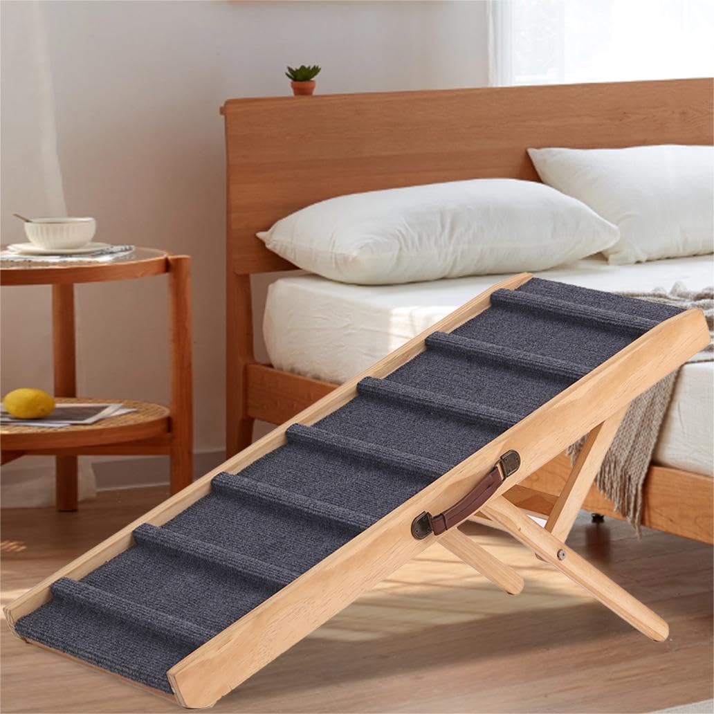 Extra Large Dog Ramp for Beds, Cars & Couches - Heavy Duty Pet Stairs for Small to Large Dogs - Helps Pets Climb onto Furniture, Trucks & SUVs - Perfect for Elderly Dogs & Post-Surgery Recovery