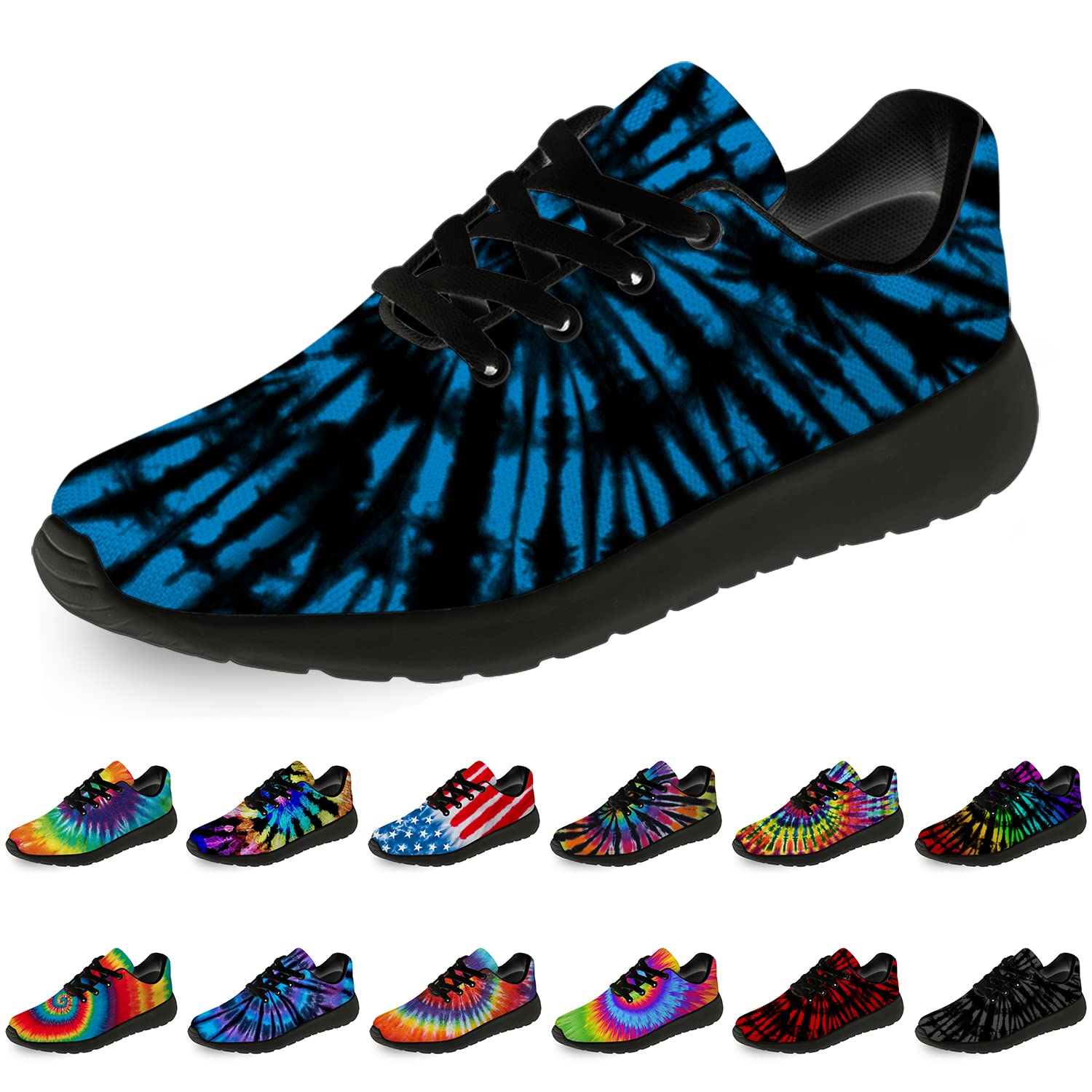 Tie Dye Running Shoes for Women & Men - Comfortable Walking Tennis Sneakers for Jogging & Sports | Perfect Gift for Athletes | Ideal for Gym, Workouts & Casual Wear