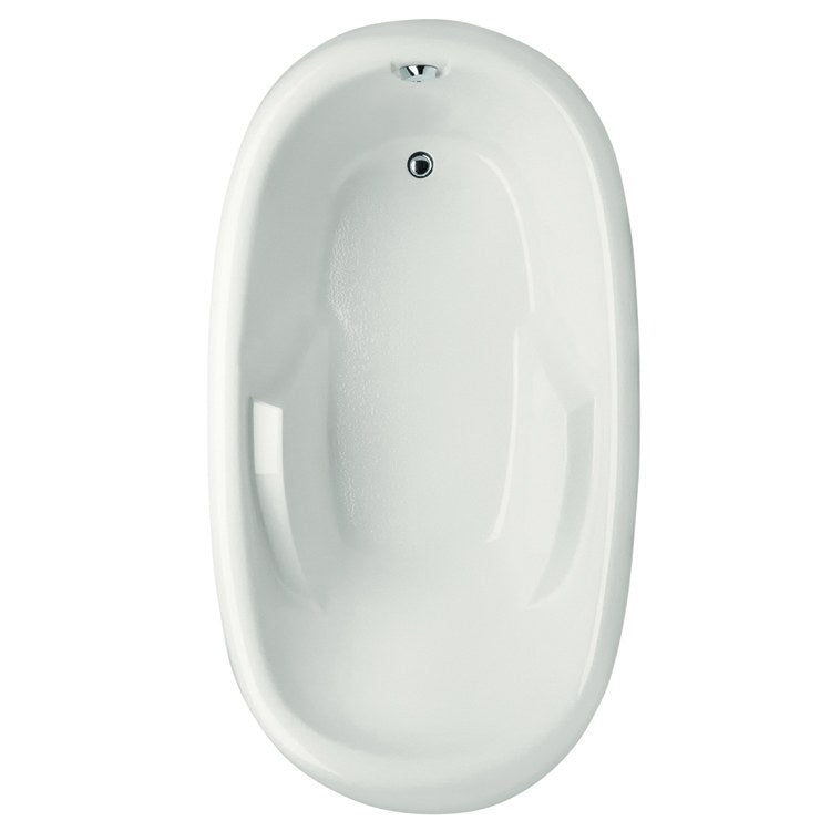 Kimberly Drop-In White Oval Acrylic Air Tub with 6 Jets - 72 x 40 x 24 Inch - Designer Collection for Luxury Bathroom Spa Experience