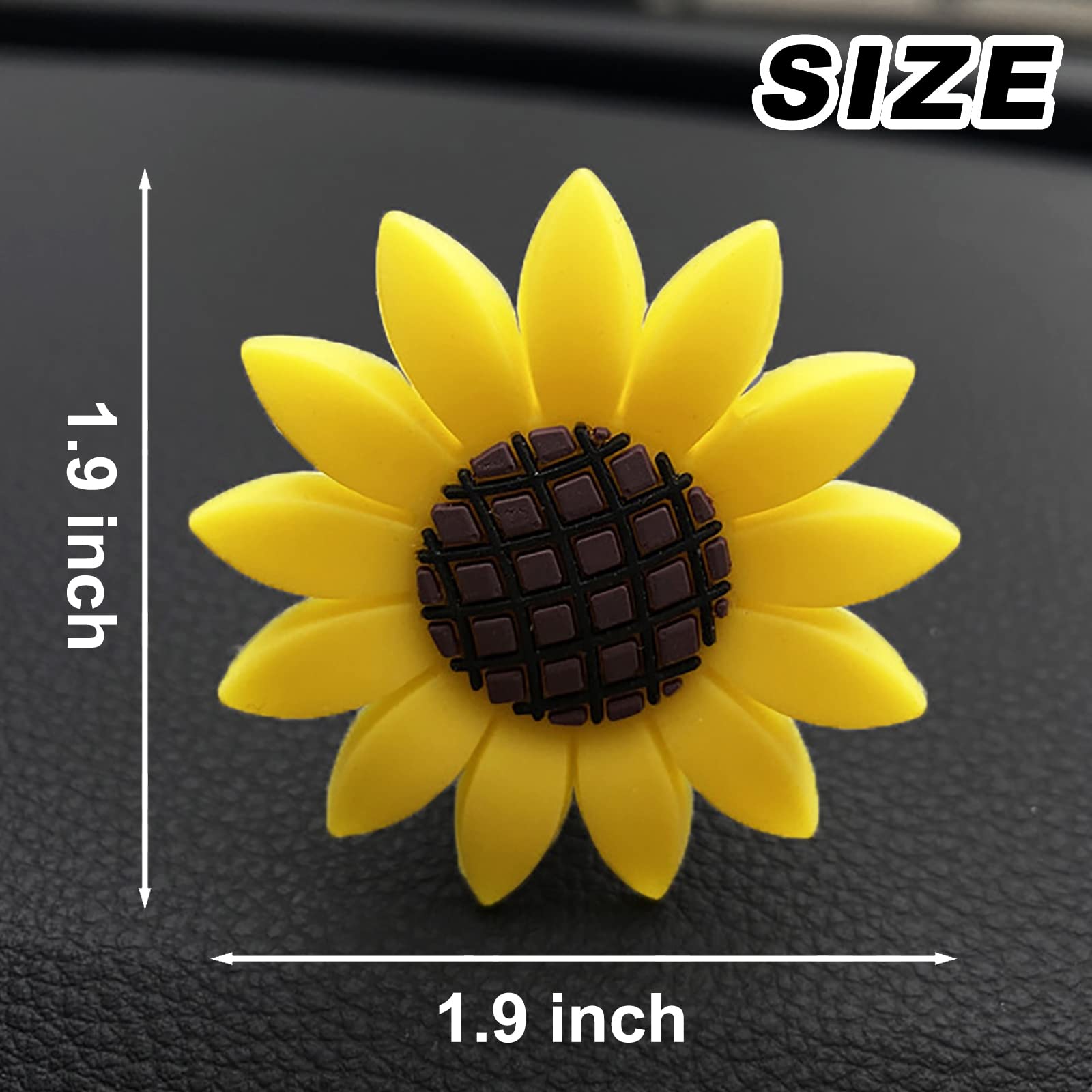 2 Pack Sunflower Car Air Vent Clips - Floral Car Air Freshener Decorations with Fragrance - Cute Sunflower Gift for Women - Perfect for Car, Office & Home Decor