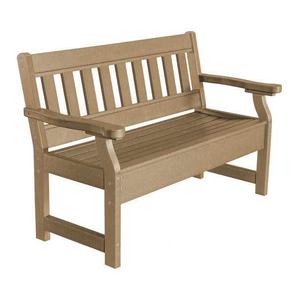 Heritage 4ft. Recycled Plastic Outdoor Garden Bench - Durable Eco-Friendly Patio Seating for Backyard, Deck, and Park Use