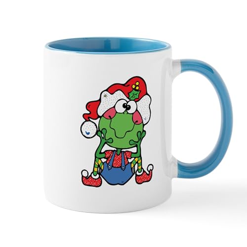 White/Blue Inside - Silly Christmas Froggy Mug