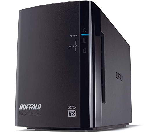 BUFFALO DriveStation Duo 2-Drive Desktop DAS 4TB External Hard Drive - High Capacity Storage for PC, Mac, Backup & Media Files