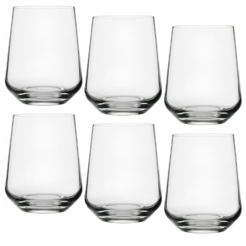 Iittala Essence Water Glass Set of 6 - 35cl Clear Drinking Glasses for Water, Juice & Cocktails - Elegant Glassware for Home, Restaurant & Party Use
