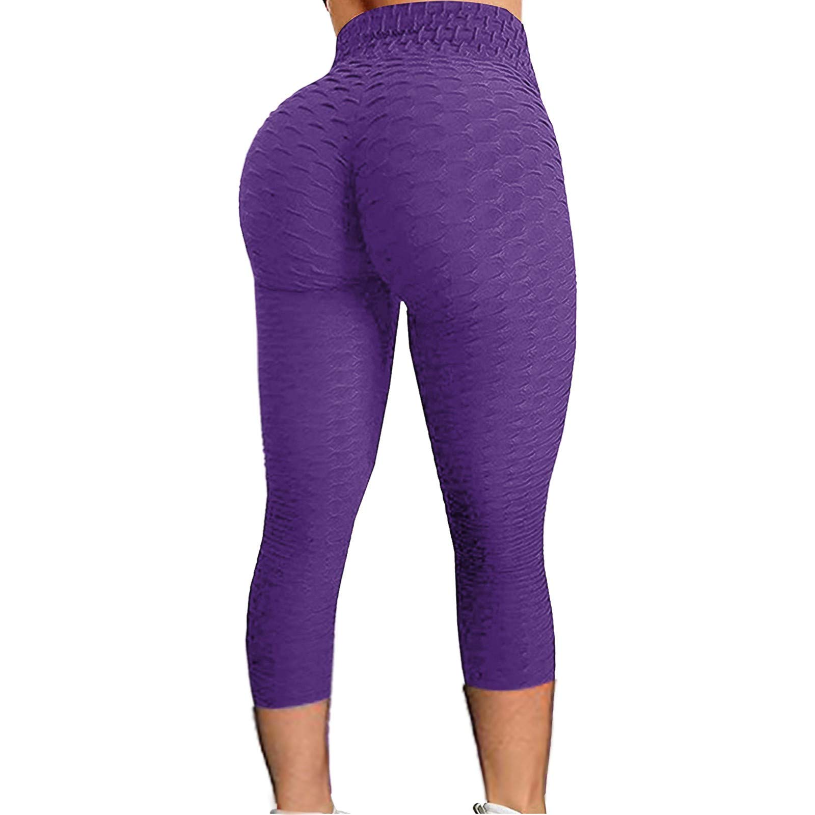 POLLYANNA KEONG Women's Booty Lifting Scrunch Butt Workout Leggings - High Waist Textured Yoga Pants for Gym, Running & Everyday Wear