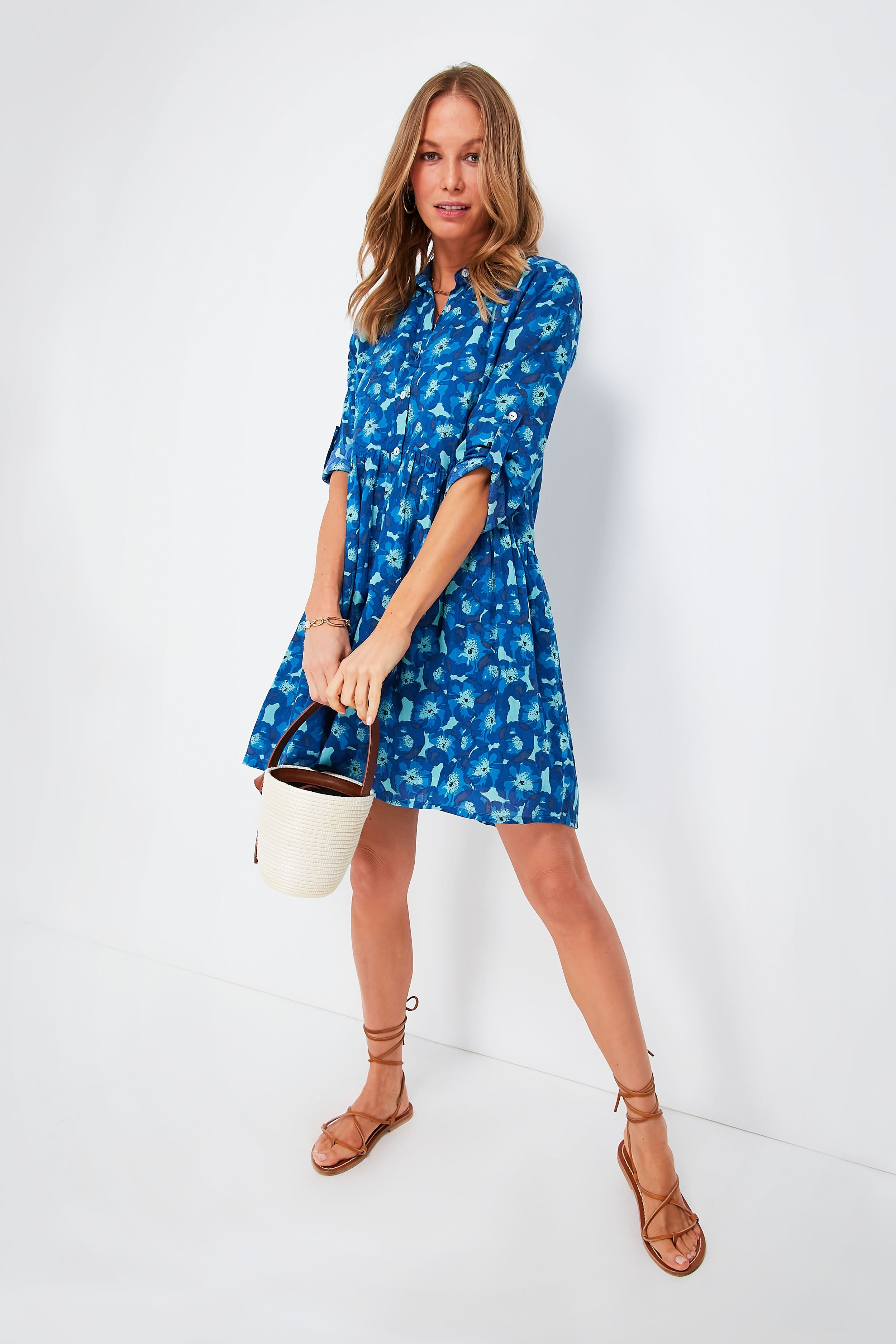 Elegant Blue Jacinta Deauville Dress for Women | Flowy Summer Maxi Dress | Perfect for Beach Vacations, Weddings & Date Nights