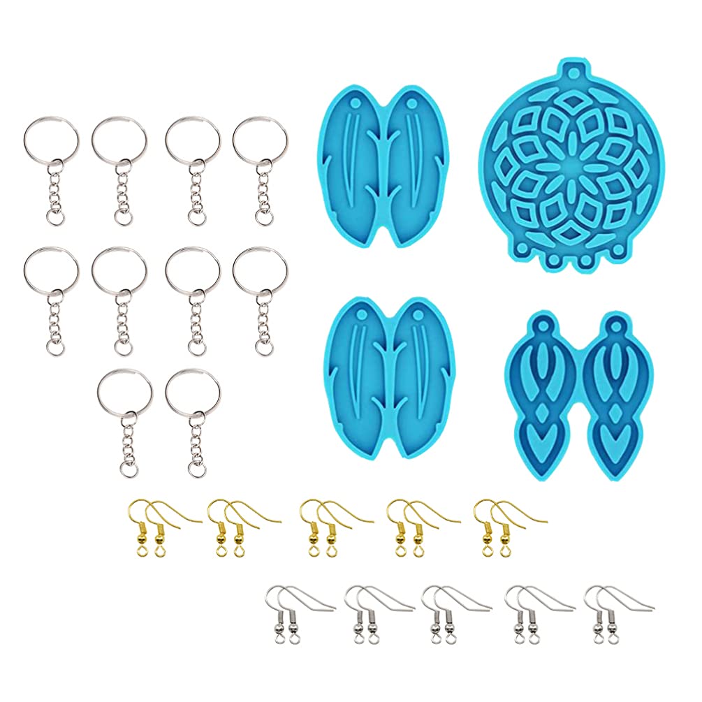 VICASKY Dream Catcher Silicone Earring Molds - Epoxy Resin Casting Jewelry Making Kit for Keychains, Pendants & DIY Crafts - Perfect for Handmade Boho Feather Earrings and Dreamcatcher Accessories