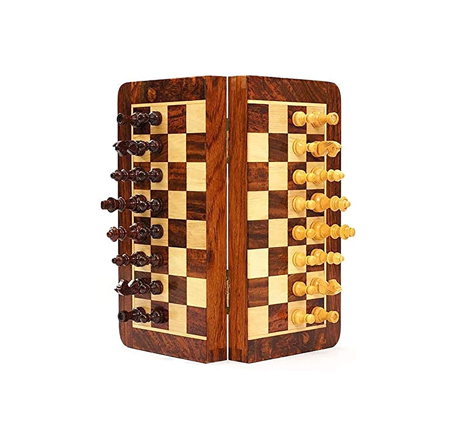 Premium Magnetic Wooden Chess Set for Adults - Portable Folding Travel Chess Board with Storage for Pieces - Classic Strategy Game for Home, Office & Travel - Perfect Gift for Chess Lovers & Board Game Enthusiasts