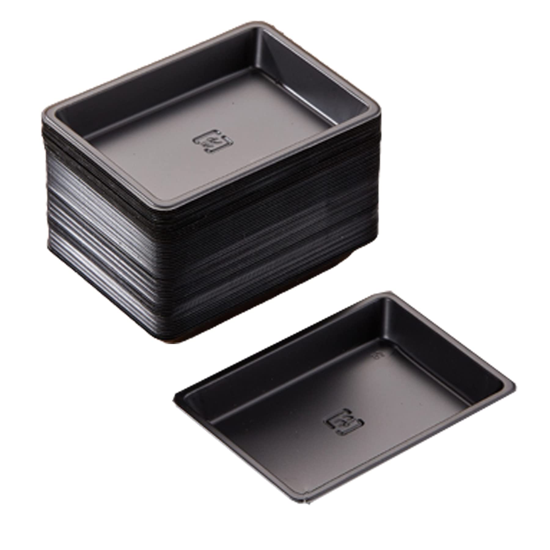 QJFCare 100Pcs Black Disposable Rectangle Sauce Dishes - Mini Dipping Plates for Dessert, Soup, Soy Sauce & Seasoning | Perfect for Home, Restaurants, Parties & Catering Events