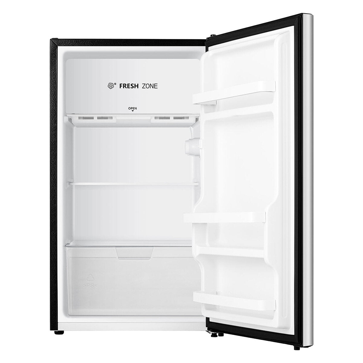 Hisense 124L Mini Bar Fridge - Silver HRBF126S Compact Refrigerator for Drinks, Snacks & Small Spaces - Perfect for Home, Office, Dorm or Entertainment Room