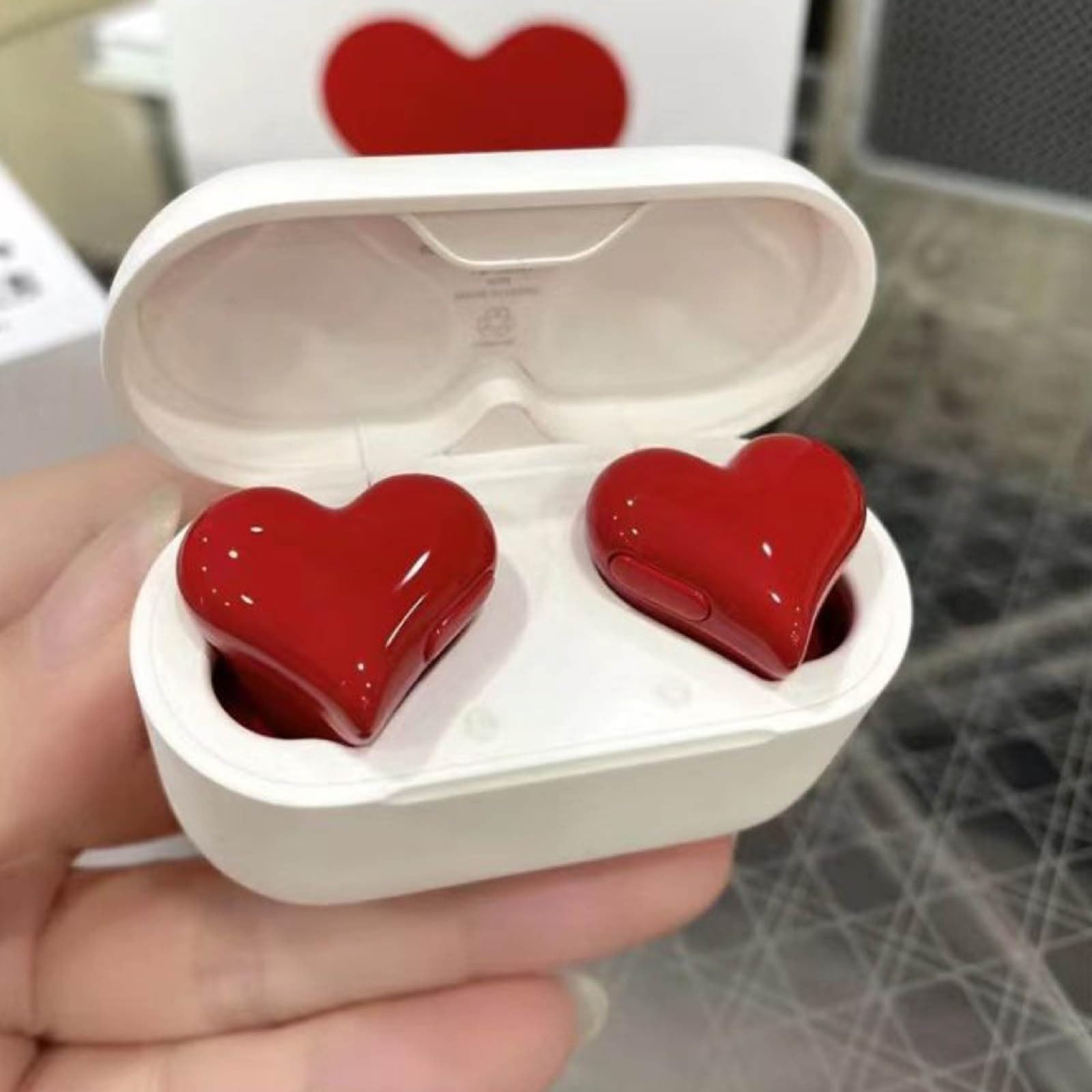 Wireless Bluetooth Earbuds with Noise Cancelling - Heart Shaped Sports Earphones with Digital Smart Controls for Running, Gym Workouts & Daily Commute | Clearance Deal of The Day