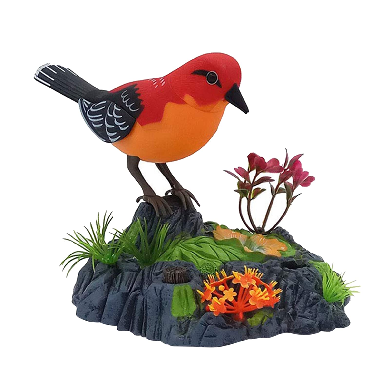 Almencla Interactive Talking Chirping Bird Toy - Moving & Sound Effects for Kids, Educational Birthday Gift (Red) | Fun Learning & Playtime for Toddlers & Children