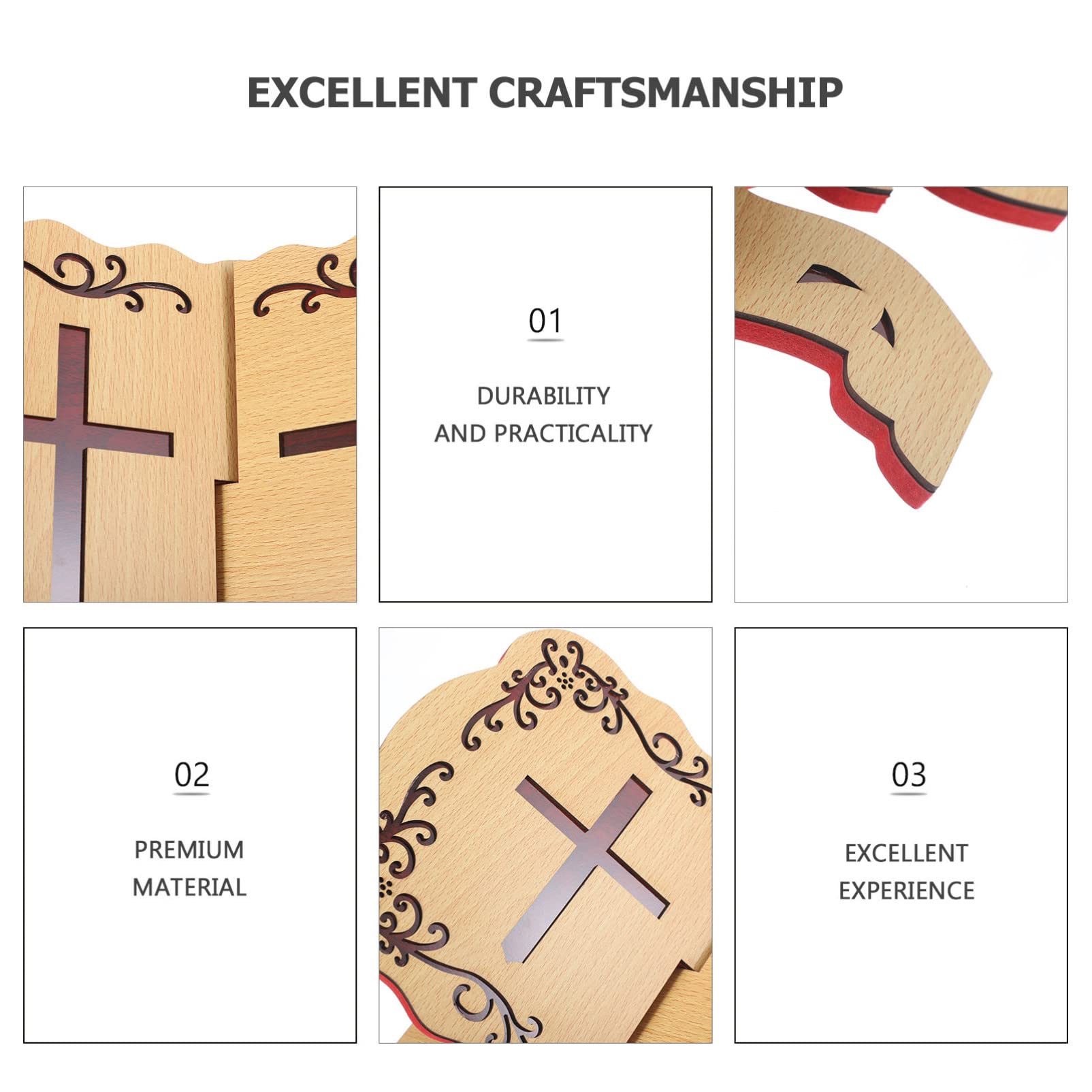 Wooden Quran Stand & Bible Book Holder - Folding Prayer Book Stand for Quran, Bible, Holy Books - Portable Desktop Reading Stand for Church, Chapel, Home Worship & Study