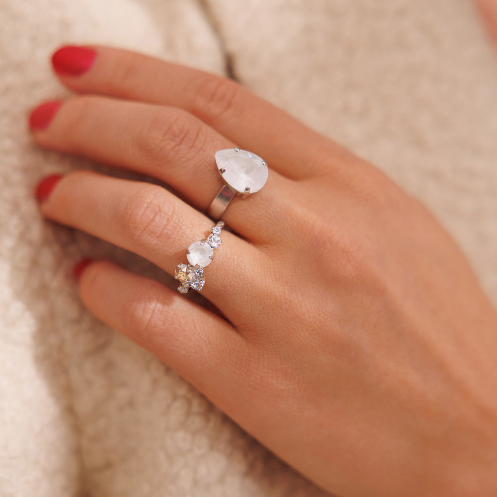 Stardust Ring - Elegant Electric White Silver Jewelry for Women, Perfect for Weddings, Parties & Everyday Wear