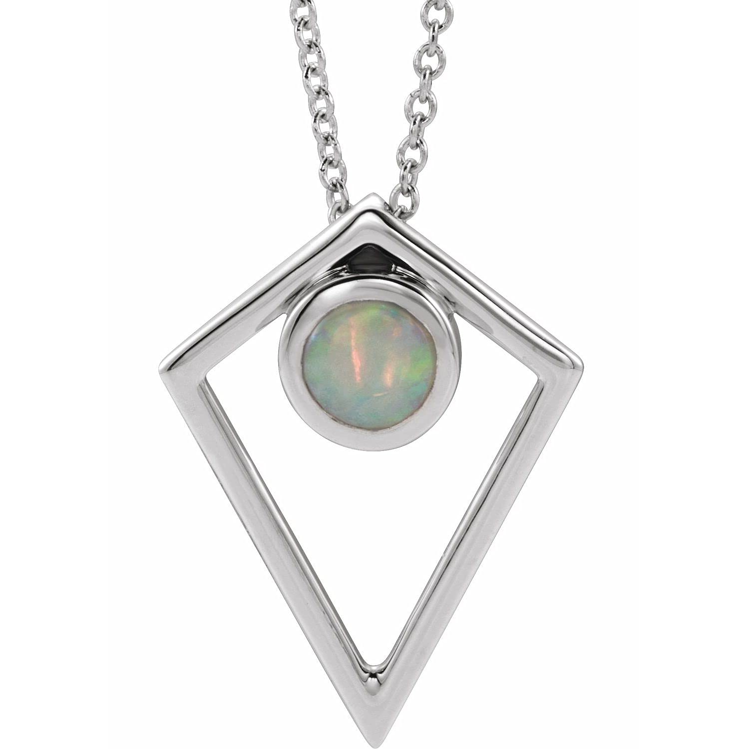14K Gold, Sterling Silver & Platinum Gemstone Pyramid Necklace for Women - Elegant Fine Jewelry for Everyday Wear, Gifts & Special Occasions