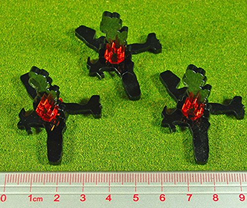 LITKO Plane Wreckage Markers Set of 3 - Miniature Wargaming Terrain for Tabletop Games, Flight Stand Accessories for Model Aircrafts, War Game Scenery for Diorama and Battlefield Setup