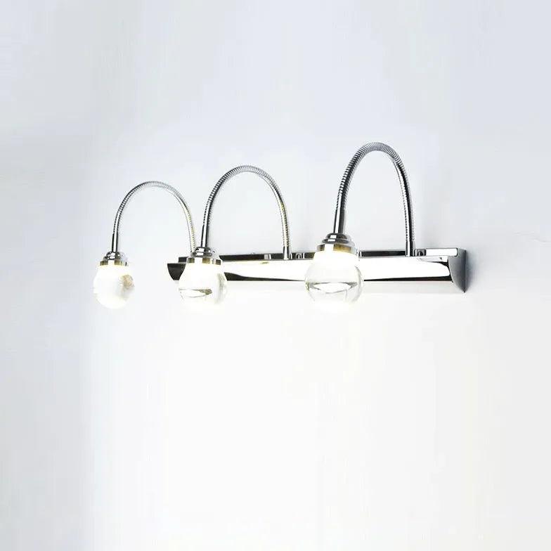 Silver Spring Pipe Bathroom Wall Lights - Modern Vanity Sconce Lighting for Bathroom Mirror, Bedroom & Makeup Area - Waterproof IP44, Dimmable LED
