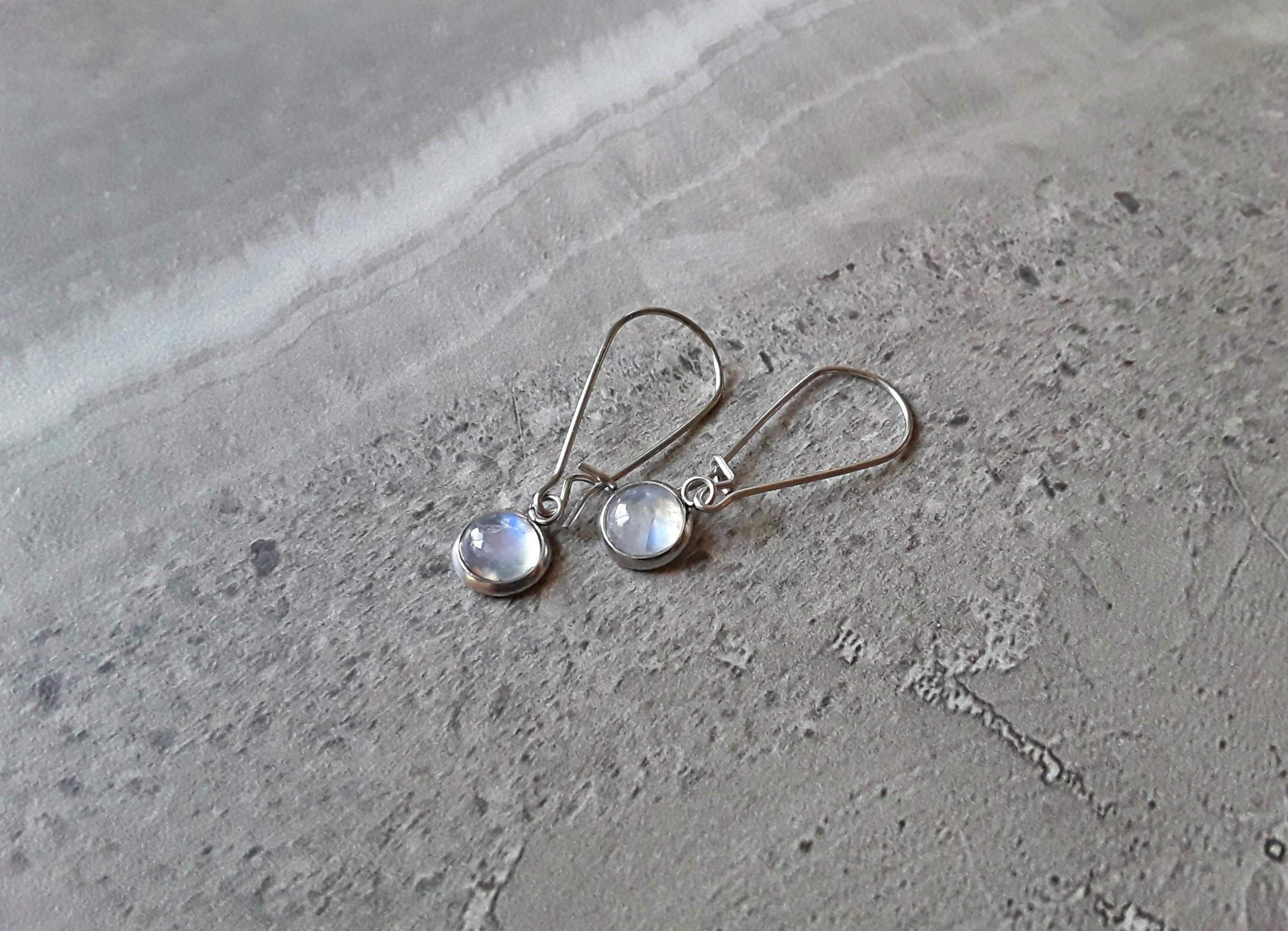 Moonstone June Birthstone Petite Kidney Hook Earrings - Stainless Steel Jewelry for Women - Perfect Gift for Birthday, Anniversary & Special Occasions
