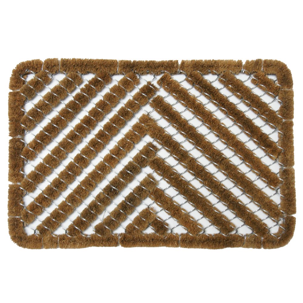 Rubber-Cal Herringbone Outdoor Scraper Door Mat 18x30 Inch - Heavy Duty Entryway Rug for Mud, Dirt & Snow - Perfect for Front Door, Garage & Patio Use