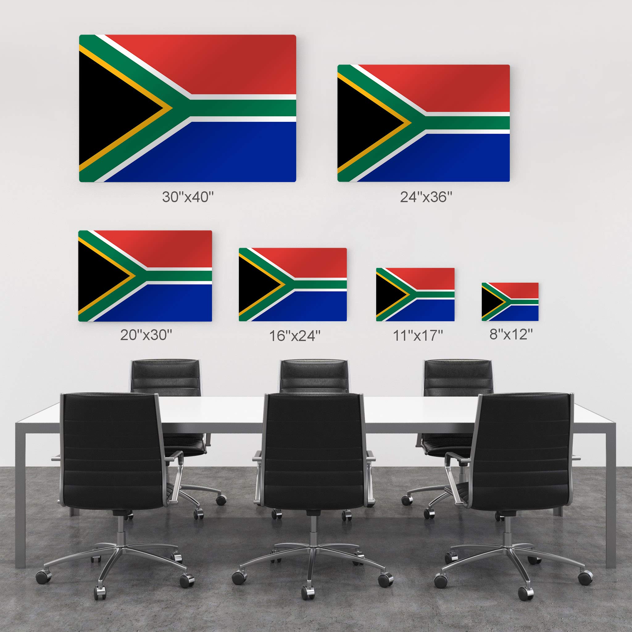 South Africa Flag Metal Wall Art Print - 30x40 Inches, Ready to Hang, Made in USA | Modern Home & Office Decor for Living Room, Dorm, Bedroom, Kitchen, Man Cave, Sports Club & Bar | Perfect for Patriotic Displays, Game Rooms & Themed Parties